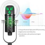 Microphone for Podcast, USB Microphone Kit for Phone, PC/Micro/Mac/Android,Professional Plug&Play Studio Mic with Stand for Gaming, Online Chatting, Videos, Voice Overs, Streaming