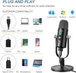 Microphone for Podcast, USB Microphone Kit for Phone, PC/Micro/Mac/Android,Professional Plug&Play Studio Mic with Stand for Gaming, Online Chatting, Videos, Voice Overs, Streaming
