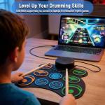 Electric Drum Set for Kids & Adults, 9-Pad Electronic Drum Pad with 0.32" Thickened Silicone, Built-in Speaker, Rechargeable Battery, Headphone Jack. Portable Electric Drums Gift Bateria Electrica