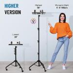 CAHAYA Projector Tripod Stand Adjustable: Height 29 to 65in Projector with Casters Universal Laptop Stand Portable Multifunctional DJ Rack Stand for Outdoor Movies Computer Book DJ Equipment CY0332