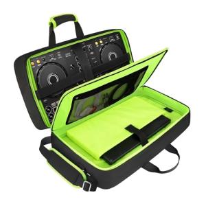 SNIGJAT DJ Controller Case for DDJ FLX4/ DJ 400/ DDJ REV1, Padded DJ Controller Bag with 5 Pockets for Laptop, Headphones, Cables, DJ Carrying Case with Adjustable Shoulder Strap, 21.5"x11.8"x2.5"