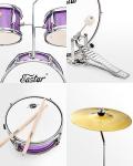 Eastar Drum Set 14 inch for Beginners,3 Piece Junior Drum Kit with Bass Tom Snare Drum,Adjustable Throne, Cymbal, Pedal & Two Pairs of Drumsticks, Metallic Purple
