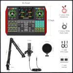 Podcast Equipment Bundle with 3.5mm Condenser Microphone for Pc/Phone Live Streaming Singing Gaming, Podcast Microphone Bundle with Live Sound Board Audio Mixer Denoise,DJ Sets