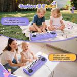 Upgraded 37 Keys Kids Piano Keyboard – Portable Toddler Music Toy Keyboard with Microphone Musical Instrument Birthday Gift for 3 4 5 6 Boys Girls, Purple