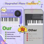 Upgraded 37 Keys Kids Piano Keyboard – Portable Toddler Music Toy Keyboard with Microphone Musical Instrument Birthday Gift for 3 4 5 6 Boys Girls, Purple