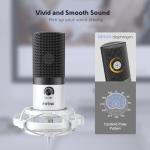 FIFINE USB Recording Microphone Kit, Studio Condenser Microphone for Vocals Music Creation, Voice-Over, Singing with Metal Boom Arm, 16mm Diaphragm, Podcast Mic Set-T669 White