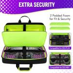 SNIGJAT DJ Controller Case for DDJ FLX4/ DJ 400/ DDJ REV1, Padded DJ Controller Bag with 5 Pockets for Laptop, Headphones, Cables, DJ Carrying Case with Adjustable Shoulder Strap, 21.5"x11.8"x2.5"