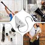 Clarinet Cleaning Kit - 4Pcs Clarinet Swab Clarinet Cleaning Cloth for Piccolo Flute Saxophone and Other Wind & Woodwind Instruments (Gray)