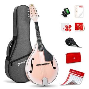 Vangoa Mandolin instrument A Style Mandolin Musical Instrument for Beginners Kids Adults, 8 String Acoustic Mahogany Starter Kits, Pink