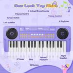 Upgraded 37 Keys Kids Piano Keyboard – Portable Toddler Music Toy Keyboard with Microphone Musical Instrument Birthday Gift for 3 4 5 6 Boys Girls, Purple