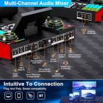 Podcast Equipment Bundle with 3.5mm Condenser Microphone for Pc/Phone Live Streaming Singing Gaming, Podcast Microphone Bundle with Live Sound Board Audio Mixer Denoise,DJ Sets