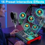 Podcast Equipment Bundle with 3.5mm Condenser Microphone for Pc/Phone Live Streaming Singing Gaming, Podcast Microphone Bundle with Live Sound Board Audio Mixer Denoise,DJ Sets