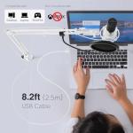 FIFINE USB Recording Microphone Kit, Studio Condenser Microphone for Vocals Music Creation, Voice-Over, Singing with Metal Boom Arm, 16mm Diaphragm, Podcast Mic Set-T669 White