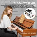 UISCOM 88 Key Weighted Digital Piano - Wooden Desk Electric Piano Transforms Between Desk and Vanity - Progressive Hammer-Action Keyboard, Perfect for Beginners with MIDI Functionality