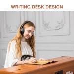 UISCOM 88 Key Weighted Digital Piano - Wooden Desk Electric Piano Transforms Between Desk and Vanity - Progressive Hammer-Action Keyboard, Perfect for Beginners with MIDI Functionality