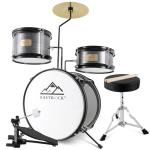 EASTROCK Junior Drum Set, 3 Piece 14'' Junior Drum sets for Drummer,Beginner, Drum Set for 5-7 Years Old with Adjustable Throne,Cymbal,Pedal,Drumsticks (Gray)