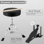 EASTROCK Junior Drum Set, 3 Piece 14'' Junior Drum sets for Drummer,Beginner, Drum Set for 5-7 Years Old with Adjustable Throne,Cymbal,Pedal,Drumsticks (Gray)