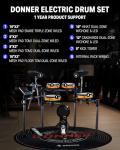 Donner Electric Drum Set with Lights and Touchscreen, Advanced Elctronic Drum Kit with 1126 Sounds, Customize Drum Pad Colors, Internal Rack Wiring, Gaming APP - BackBeat