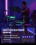 Donner Electric Drum Set with Lights and Touchscreen, Advanced Elctronic Drum Kit with 1126 Sounds, Customize Drum Pad Colors, Internal Rack Wiring, Gaming APP - BackBeat