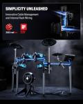 Donner Electric Drum Set with Lights and Touchscreen, Advanced Elctronic Drum Kit with 1126 Sounds, Customize Drum Pad Colors, Internal Rack Wiring, Gaming APP - BackBeat