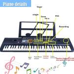 SEMART keyboard Piano Digital electric piano portable electronic music keyboard 61 key toy for kids beginner children toddler musical instruments w/microphone stand USB christmas Birthday gift