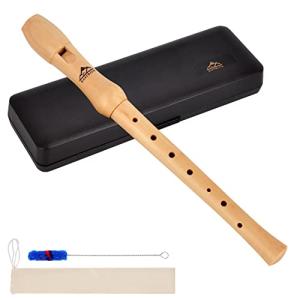 Eastrock Recorder Instrument for Adults Beginners Maple Wood C Key Soprano Recorder German Style 2 Piece With Hard Case