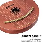 Donner Lyre Harp, 16 Metal Strings, Mahogany Body and Copper Saddle DLH-003 Lyre Harp with Tuning Wrench, Spare String Set, Black Gig Bag, Manual, Ancient Greece Style