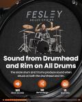 Fesley Electric Drum Set: 5 Drums 3 Cymbals with 4 Quiet Mesh Drum Pads, Electronic Drum Set for Beginner Adult, E Drum Kit with Throne, Headphone, Drumsticks, USB MIDI, Intelligent Sound Module