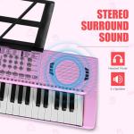 61 Key Electronic Keyboard, Kids Portable Music Keyboard with Full Closed Keys 100 Tones & Rhythms, Recording & Programming, Gift for Children Early Education Beginners, Pink