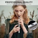 VixxNoxx Irish Tin Whistle in C Key with Music Book & Bag, 6-Hole Traditional Penny Whistle Flute for Adults & Beginners, Brass Wind Instrument for Celtic Folk Music (Sliver)