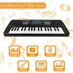 Piano Keyboard for Kids, EOOLEOW 37 Keys Portable Electronic Piano for kids with Microphone - Music Keyboard Piano Toys for 3 4 5 6 7 8 9 Year Old Boys and Girls (Black)