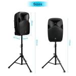 PRORECK Party 12 12-Inch 1800W 2-Way Powered PA Speaker System Combo Set with Bluetooth/USB Drive/SD Card/FM/Remote Control/Speaker Stands for Indoor, Outdoor DJ Parties, Personal Gatherings, Karaoke