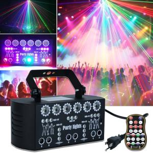 Wuzstar 27-Eye Party DJ Light with Remote, LED Strobe Effects, DMX Control & Sound Activity - Disco Stage Lighting for Clubs, Weddings, DJ Shows, Xmas, Halloween
