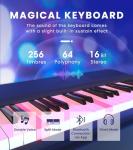 The ONE Smart Keyboard COLOR 61 Keys Piano Keyboard, Music Keyboard with 256 Timbres, 64 Polyphony, 2 Speakers, Built-in LED Lights and Free Apps (Blue)