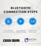 The ONE Smart Keyboard COLOR 61 Keys Piano Keyboard, Music Keyboard with 256 Timbres, 64 Polyphony, 2 Speakers, Built-in LED Lights and Free Apps (Blue)