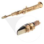 Btuty Brass Straight Soprano Sax Saxophone Bb B Flat Woodwind Instrument Natural Shell Key Carve Pattern with Carrying Case Gloves Cleaning Cloth Straps Cleaning Rod