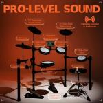 AKLOT Multi-Zone Electric Drum Set: 4 Dual-Trigger Quiet Mesh Drums, 360 Sounds, 10 User Kits, Cymbals with Choke, Electronic Drum Set with Throne, Headphones, Lesson Book for Beginner (B-CORE530Pro)
