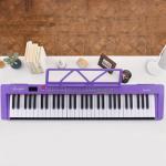Lexington 61 Key Keyboard Piano, Complete Electronic Piano Keyboard Set for Beginners Adults, Portable Music Keyboard with Lighted Keys, Teaching Modes, Stand, Case, Microphone (Purple)