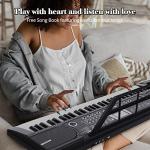 61 keys keyboard piano, Electronic Digital Piano with Built-In Speaker Microphone, Sheet Stand and Power Supply, Portable piano Keyboard Gift Teaching for Beginners