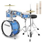 Kids Drum Sets-Donner 5-Piece for Beginners,14 inch Junior Drum Kit, with Adjustable Throne, Cymbal, Hi-Hat, Pedal & Drumstick, Present for Child-Blue