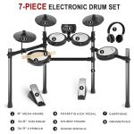 MOSEN Electric Drum Set with 4 Quiet Mesh Drum Pads, Cymbals, Sticks, Headphones, USB MIDI, Kick Pedal, 195+ Sounds and 25 Drum Kits for Beginner MED-X3