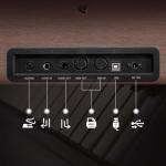 GLARRY 88 Key Weighted Keyboard Piano, GDP-107 Electric Digital Music Keyboard with Audio and MIDI Bluetooth, Triple Pedals, Headphone for All Experience Levels, Black Walnut