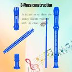 Auteey 8 Holes Soprano Recorder with Cleaning Rod and Bag, Professional German Style C Key Recorder for Kids Beginners Students(Blue)