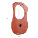 LIEKE 7 String Lyre Harp Instrument with Tuning Wrench,Metal Strings,Bag, Mahogany Body and Bone Saddle,Lyre Harp Kit Gift for Kids Adults Beginner