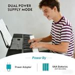 MUSTAR 61 Key Piano Keyboard, Electric Piano Keyboard with Lighted Up Keys, Learning Keyboards Piano for Beginners With Piano Stand, LCD Screen, Headphones, Microphone (Black with Stool)