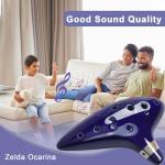 Zelda Ocarina 12 Holes Alto C Tone with Song Book (Songs From the Legend of Zelda) Ocarinas is a Great Christmas Gift for Festival Gift - Tiny Ocarina Instrument with Display Stand Protective Bag