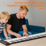 88Keys Roll Up Piano, MARVTOWN Portable Fordable Rechargeable Hand Roll Keyboard Piano, 108 Rhythms, 128 Tones,Waterproof electric Keyboard Piano with MIDI Function, Best Gift for Kids and Beginners