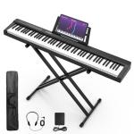Digital Piano 88 Key Full Size Semi Weighted Electronic Keyboard Piano Set with Stand,Built-In Speakers,Electric Piano Keyboard with Sustain Pedal,Bluetooth,MIDI/USB/MP3 for Beginners Adults/81x