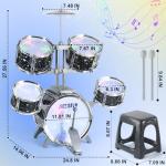 Kids Drum Set for Toddlers 1-3, Upgraded Jazz Drum Set for Kids, Musical Instrument Toys & Lights & All Plastic, Percussion Beginner kit for Boys Girls Toddlers Aged 3-5 5-7