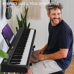 Digital Piano 88 Key Full Size Semi Weighted Electronic Keyboard Piano Set with Stand,Built-In Speakers,Electric Piano Keyboard with Sustain Pedal,Bluetooth,MIDI/USB/MP3 for Beginners Adults/81x